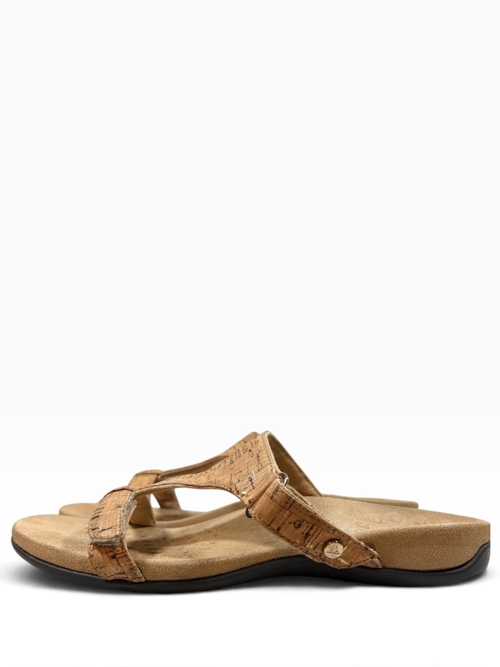 Vionic Amber Gold Cork Slip On Comfort Sandals 7